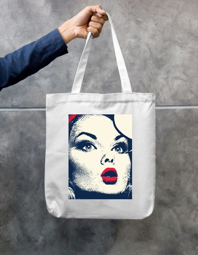 Comic Style Tote Bag Zipper Tote Bag by @rd_digital_store