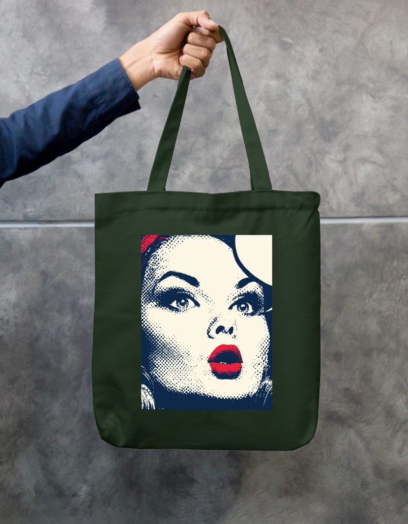 Comic Style Tote Bag Zipper Tote Bag by @rd_digital_store