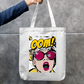 Comic Style Tote Bag Zipper Tote Bag by @rd_digital_store