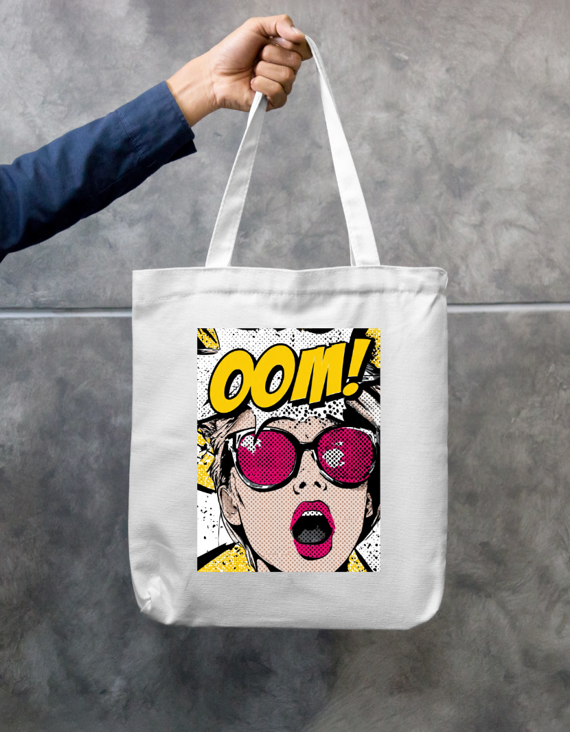 Comic Style Tote Bag Zipper Tote Bag by @rd_digital_store