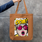 Comic Style Tote Bag Zipper Tote Bag by @rd_digital_store