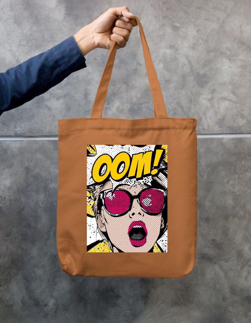 Comic Style Tote Bag Zipper Tote Bag by @rd_digital_store