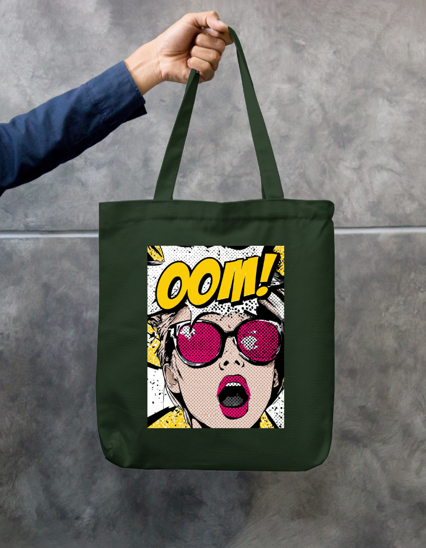 Comic Style Tote Bag Zipper Tote Bag by @rd_digital_store