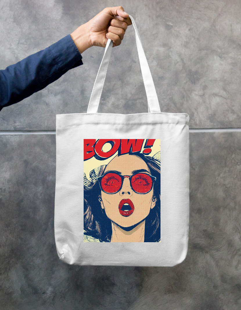 Comic Style Tote Bag Zipper Tote Bag by @rd_digital_store