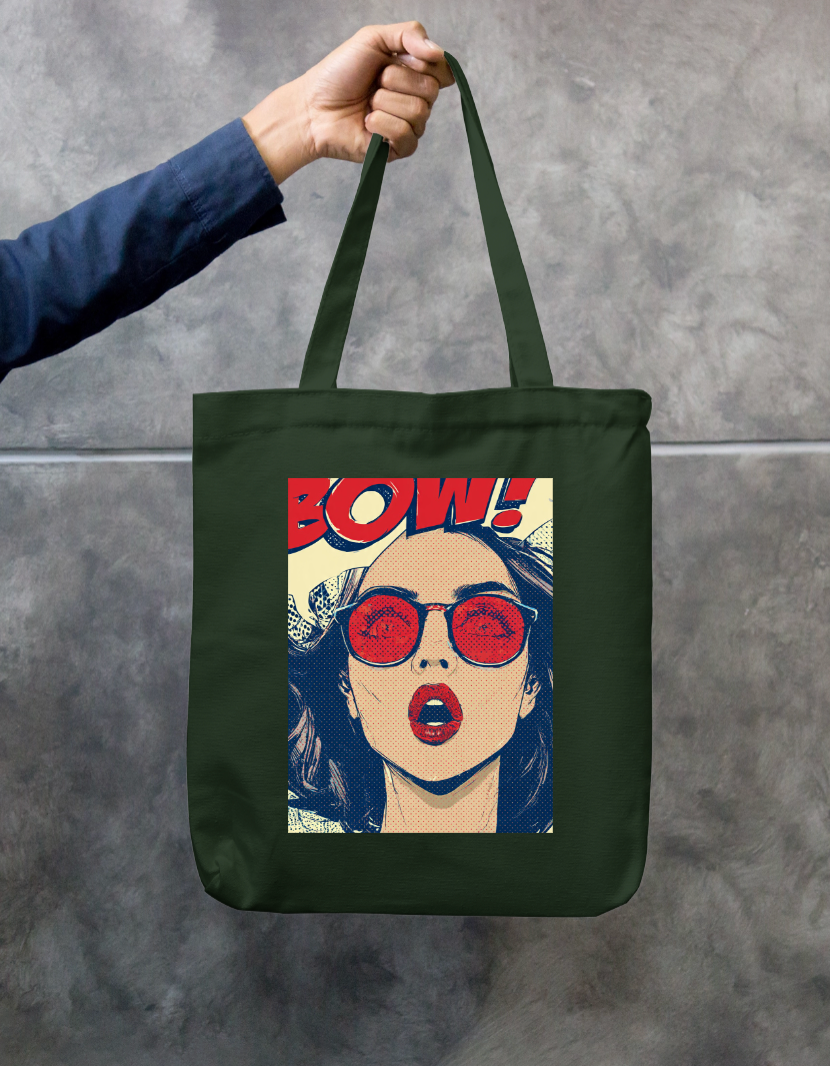 Comic Style Tote Bag Zipper Tote Bag by @rd_digital_store