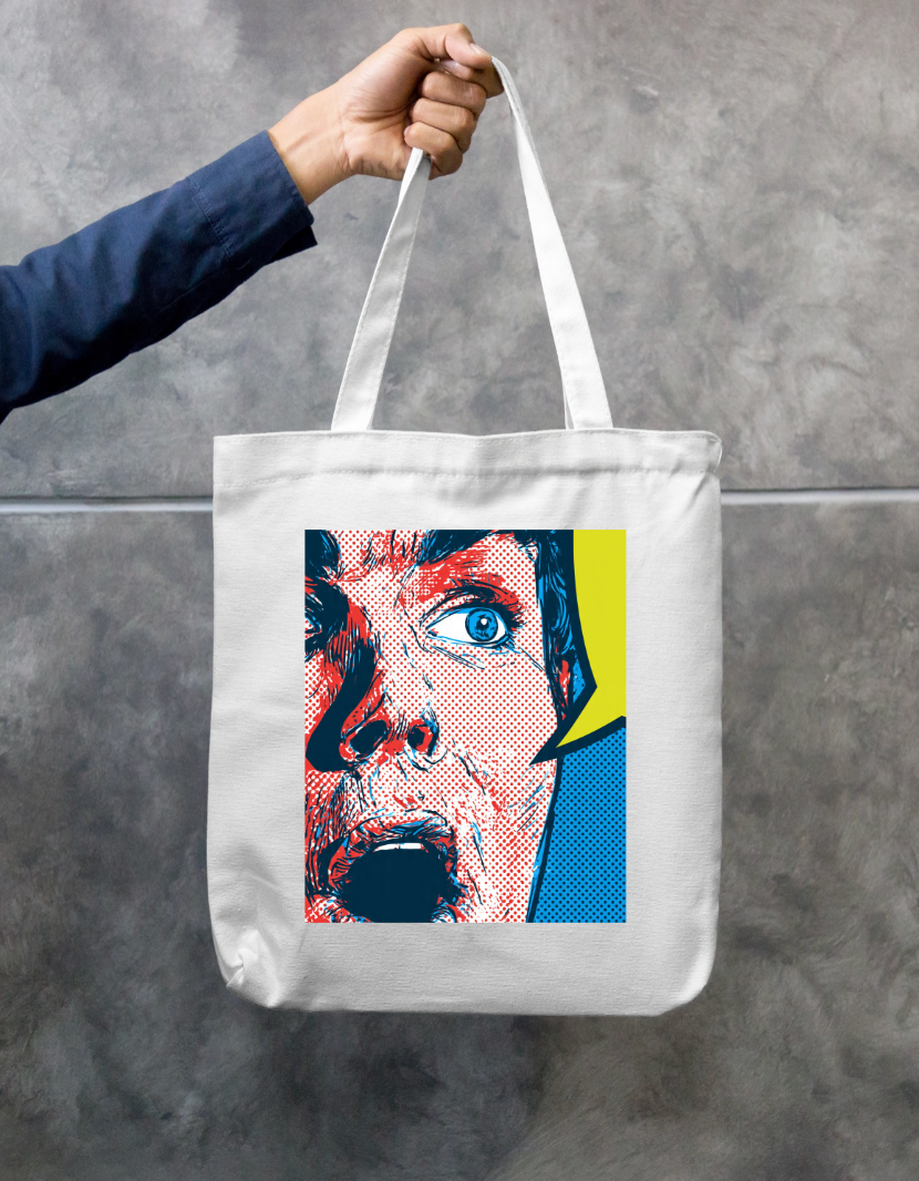 Comic Style Tote Bag Zipper Tote Bag by @rd_digital_store