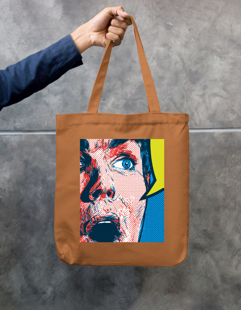 Comic Style Tote Bag Zipper Tote Bag by @rd_digital_store