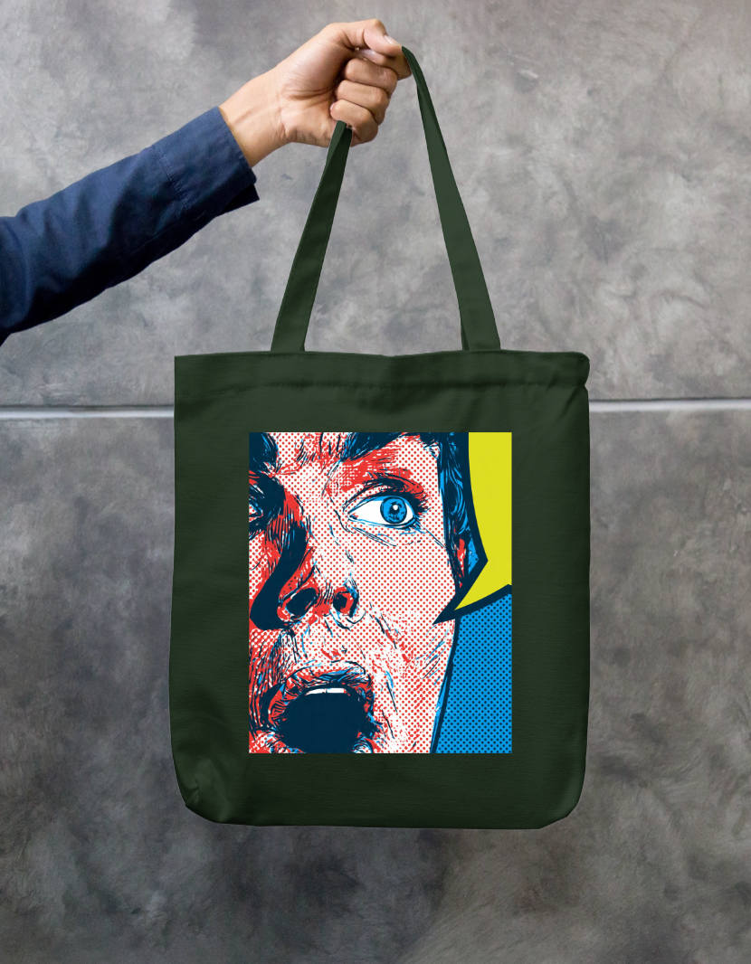 Comic Style Tote Bag Zipper Tote Bag by @rd_digital_store