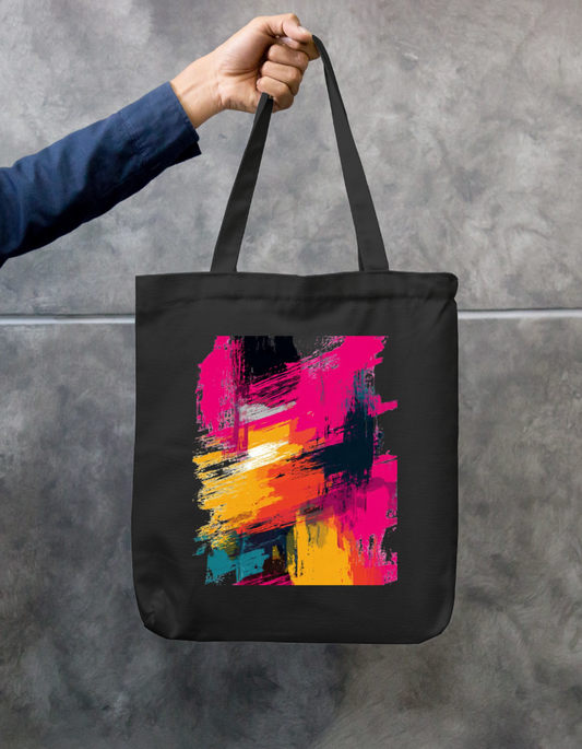 Color Pattern Tote Bag Zipper Tote Bag by @rd_digital_store
