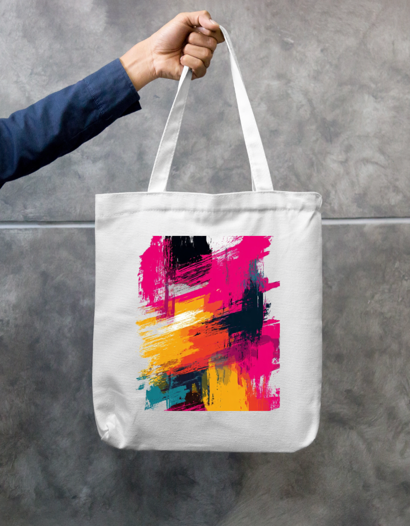 Color Pattern Tote Bag Zipper Tote Bag by @rd_digital_store