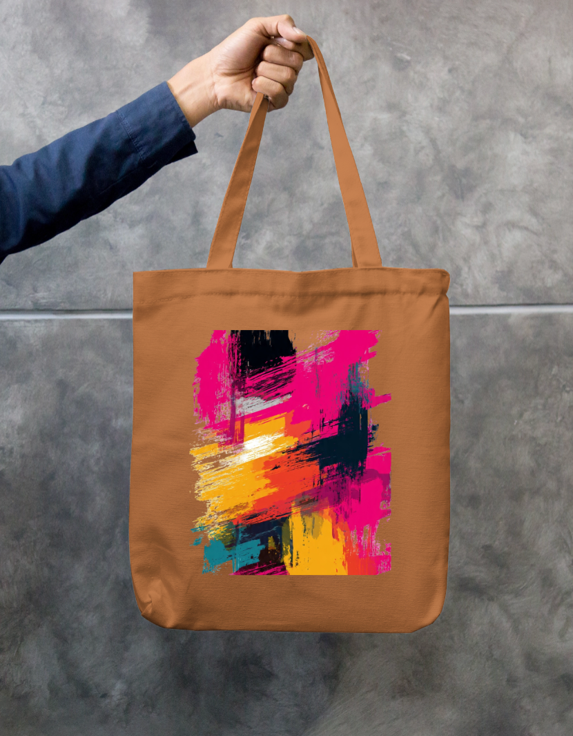 Color Pattern Tote Bag Zipper Tote Bag by @rd_digital_store