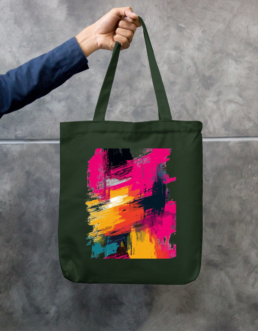 Color Pattern Tote Bag Zipper Tote Bag by @rd_digital_store