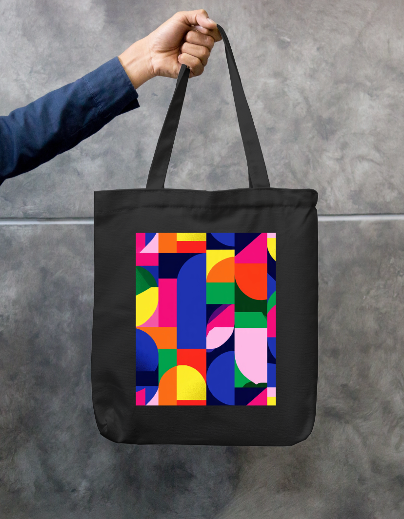 Color Pattern Tote Bag Zipper Tote Bag by @rd_digital_store