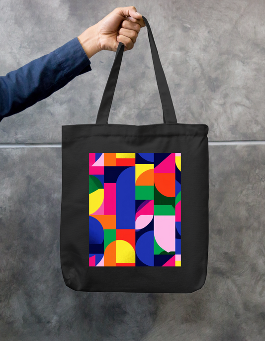 Color Pattern Tote Bag Zipper Tote Bag by @rd_digital_store