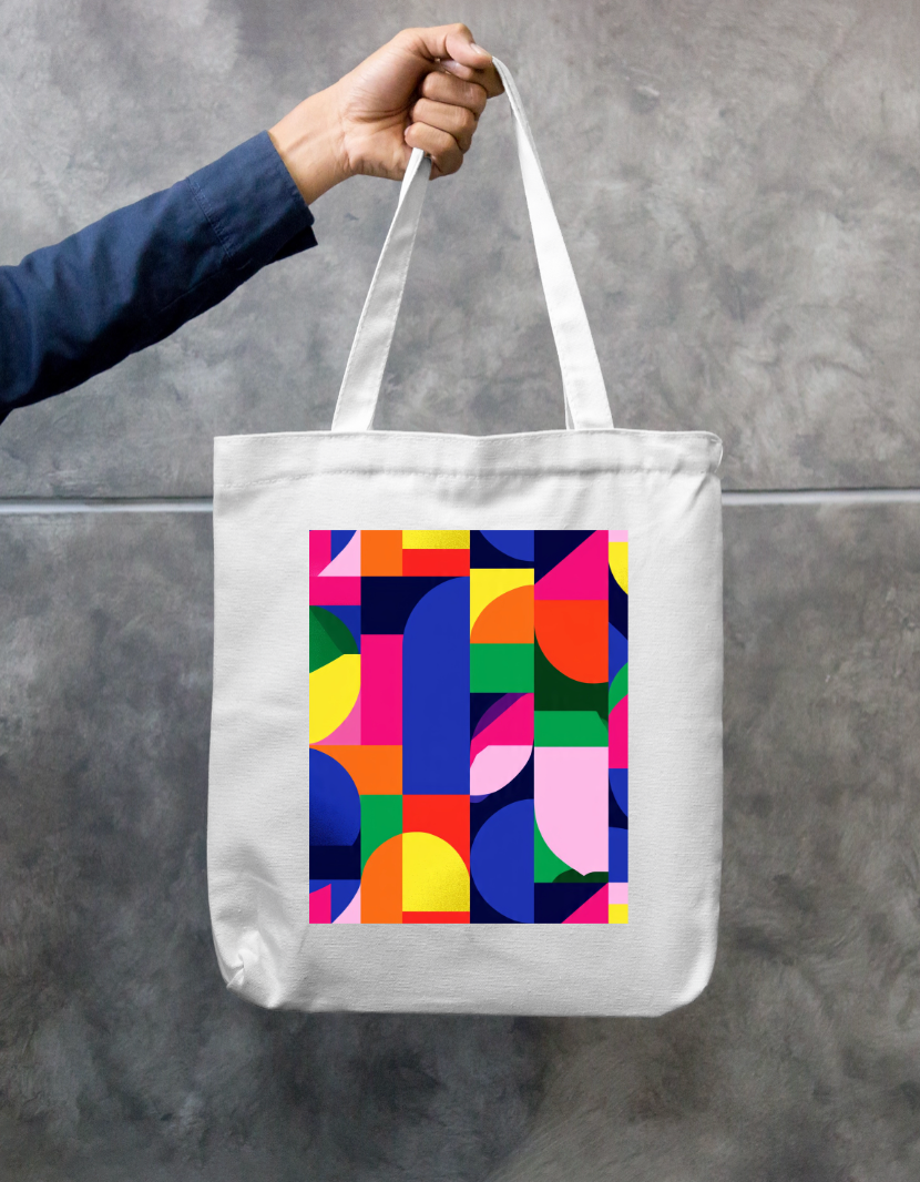 Color Pattern Tote Bag Zipper Tote Bag by @rd_digital_store