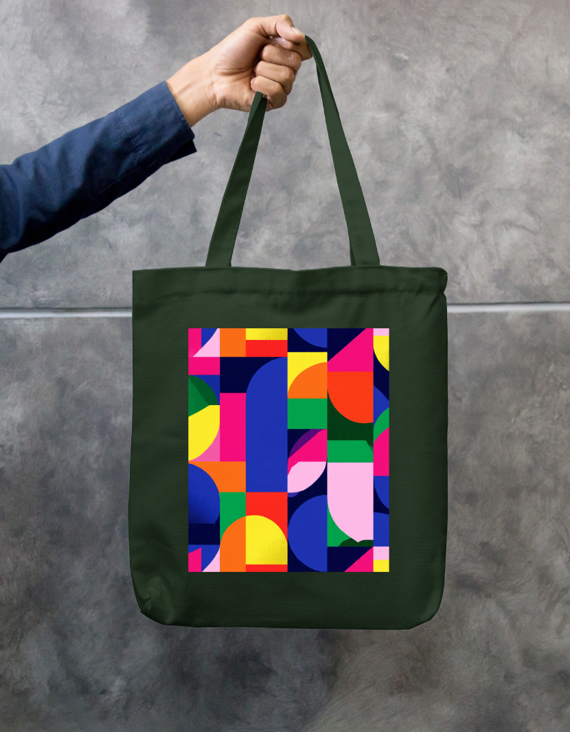 Color Pattern Tote Bag Zipper Tote Bag by @rd_digital_store