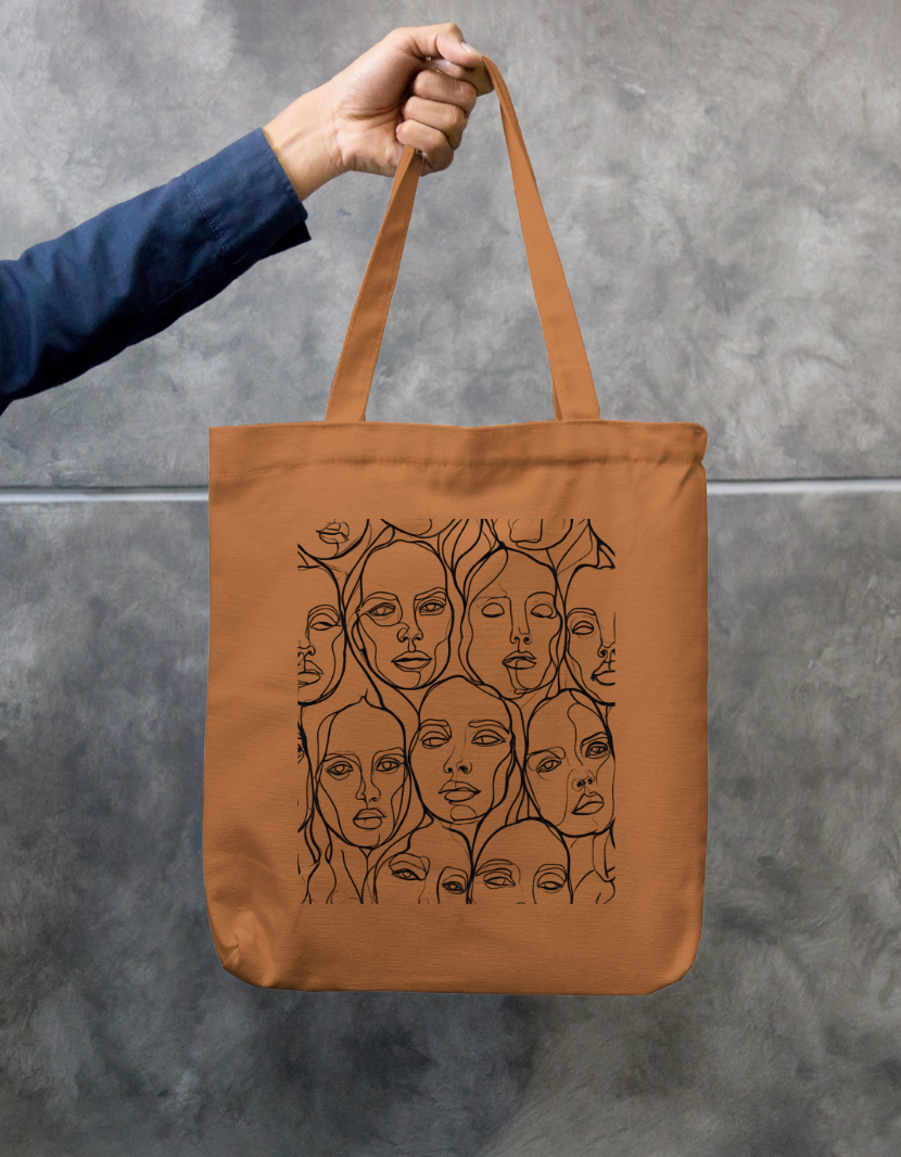 Lost Faces Tote Bag Zipper Tote Bag by @rd_digital_store