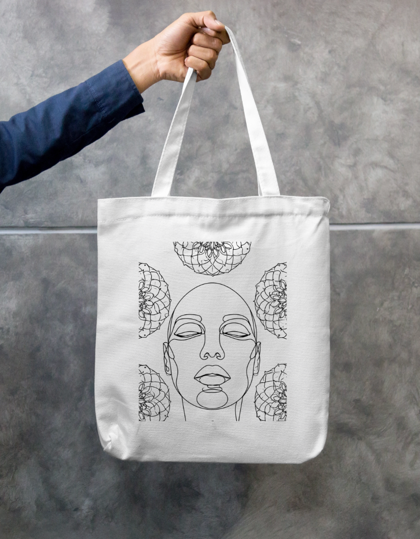 Lost Faces Tote Bag Zipper Tote Bag by @rd_digital_store