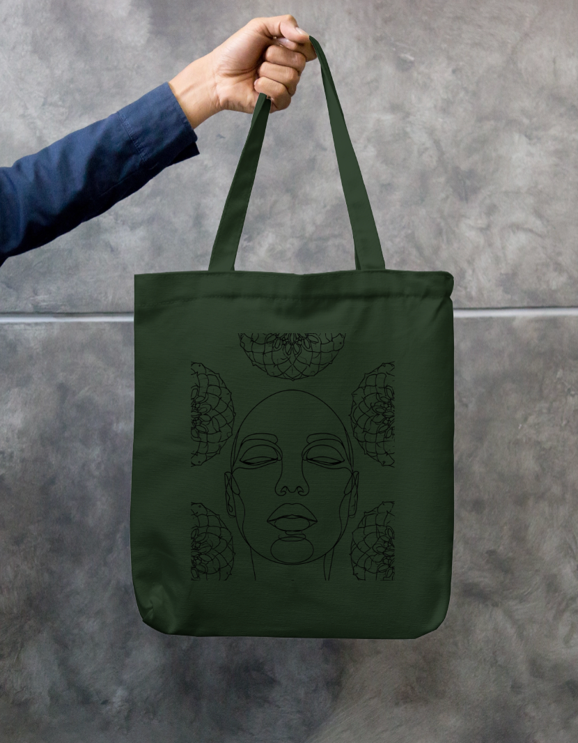 Lost Faces Tote Bag Zipper Tote Bag by @rd_digital_store