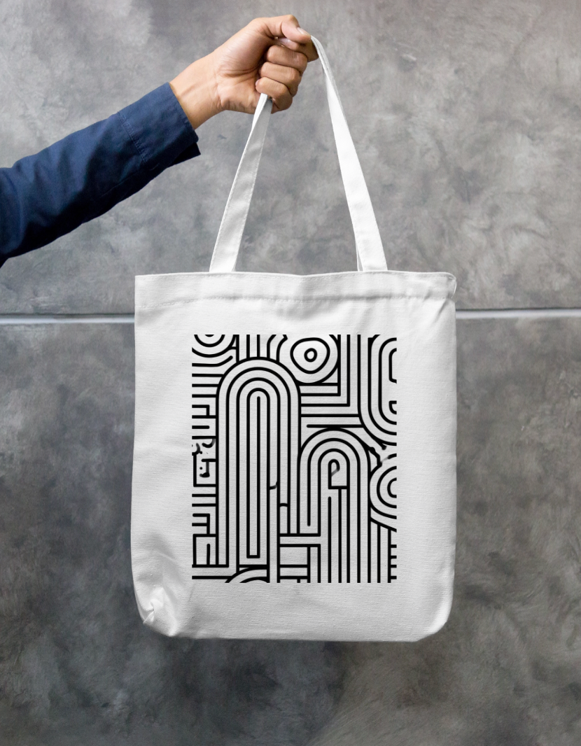 Infinite line Tote Bag Zipper Tote Bag by @rd_digital_store