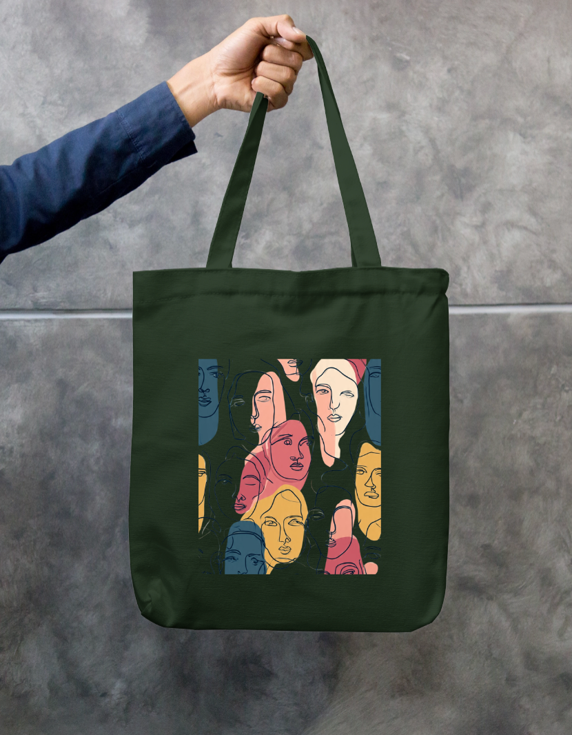 Unknown Face Tote Bag Zipper Tote Bag by @rd_digital_store