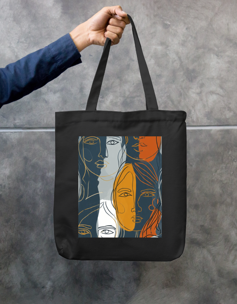 Unknown Face Tote Bag Zipper Tote Bag by @rd_digital_store