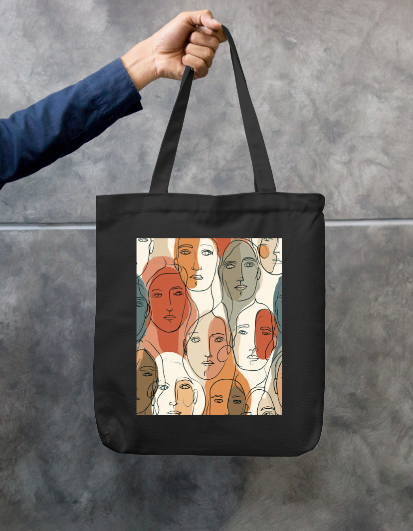 Unknown Face Tote Bag Zipper Tote Bag by @rd_digital_store