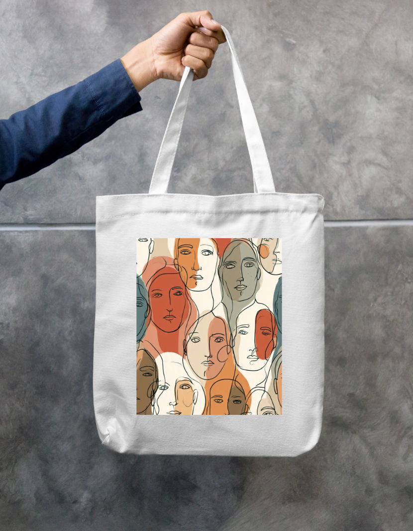 Unknown Face Tote Bag Zipper Tote Bag by @rd_digital_store