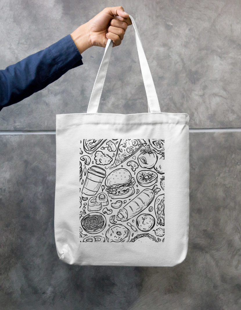 Foodie Tote Bag Zipper Tote Bag by @rd_digital_store