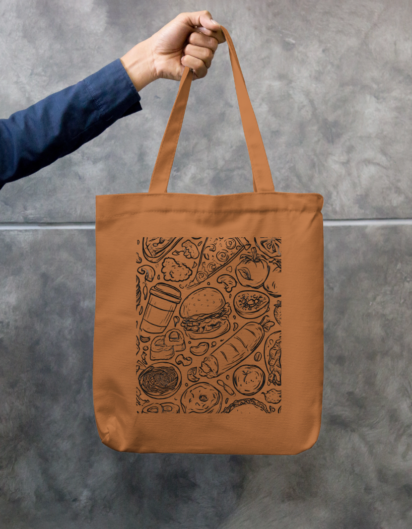 Foodie Tote Bag Zipper Tote Bag by @rd_digital_store