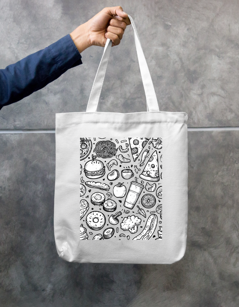 Foodie Tote Bag Zipper Tote Bag by @rd_digital_store