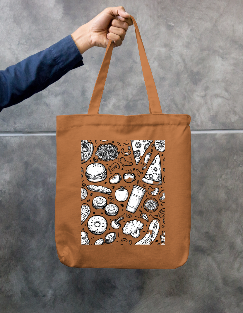 Foodie Tote Bag Zipper Tote Bag by @rd_digital_store