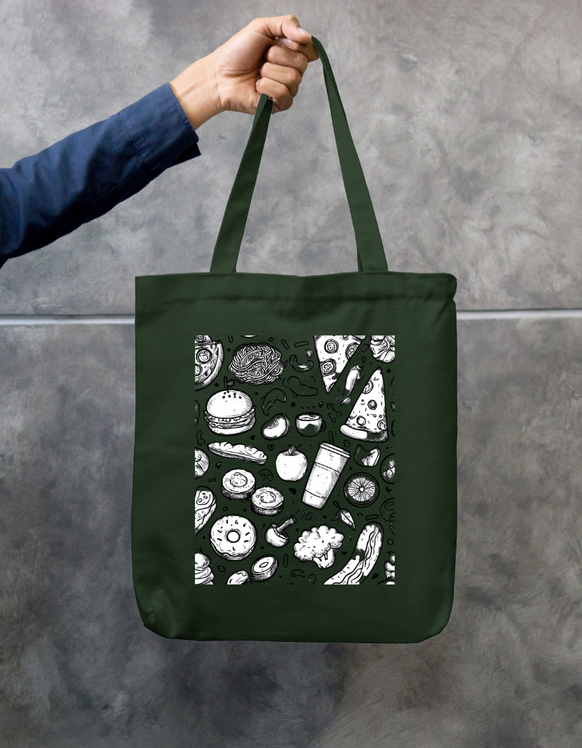 Foodie Tote Bag Zipper Tote Bag by @rd_digital_store