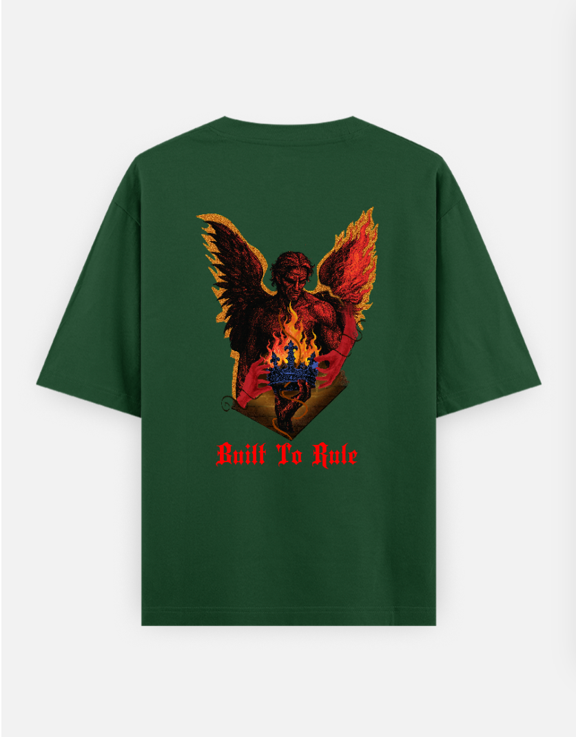 Built To Rule | Gothic design Oversized T-shirt (Back print) by Pranjal Turang