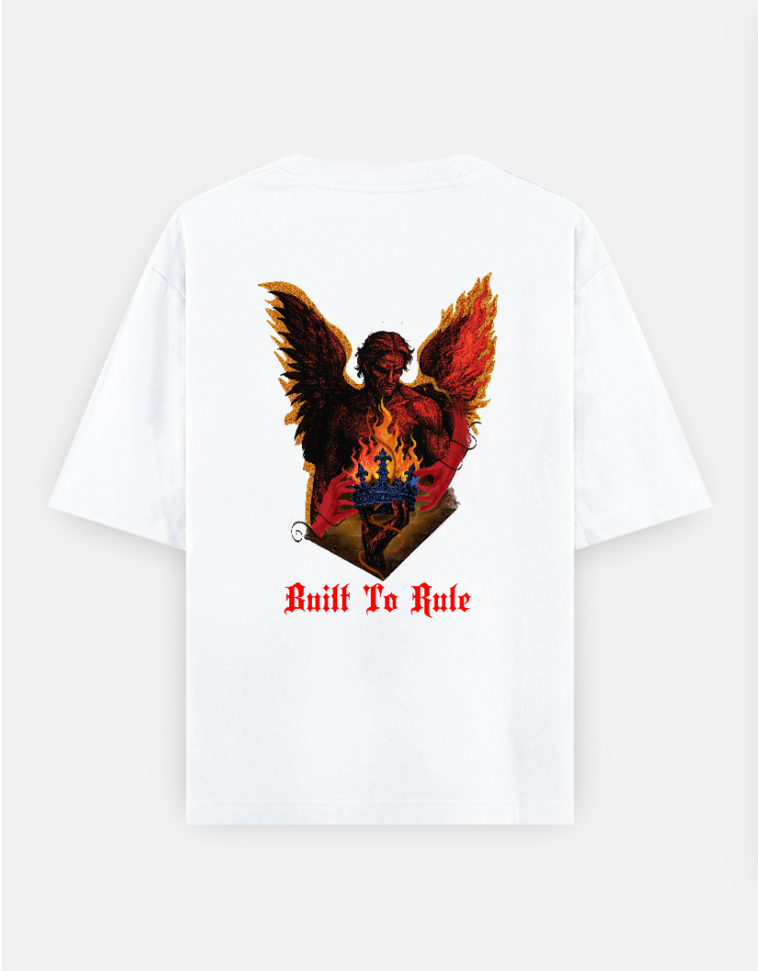 Built To Rule | Gothic design Oversized T-shirt (Back print) by Pranjal Turang