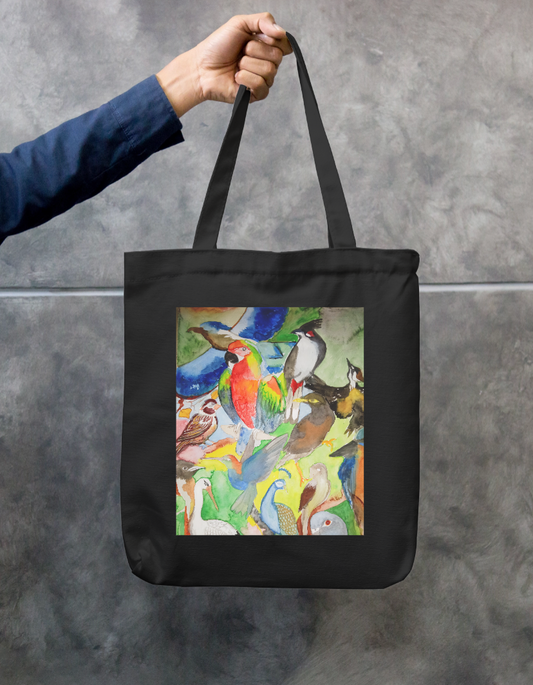 Birds in colours Zipper Tote Bag by Vaishali C