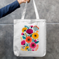 Flora Tote Bag Zipper Tote Bag by @rd_digital_store
