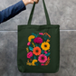 Flora Tote Bag Zipper Tote Bag by @rd_digital_store