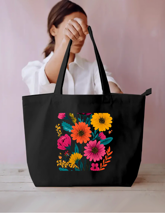 Flora Tote Bag Everyday Large Tote Bag by @rd_digital_store
