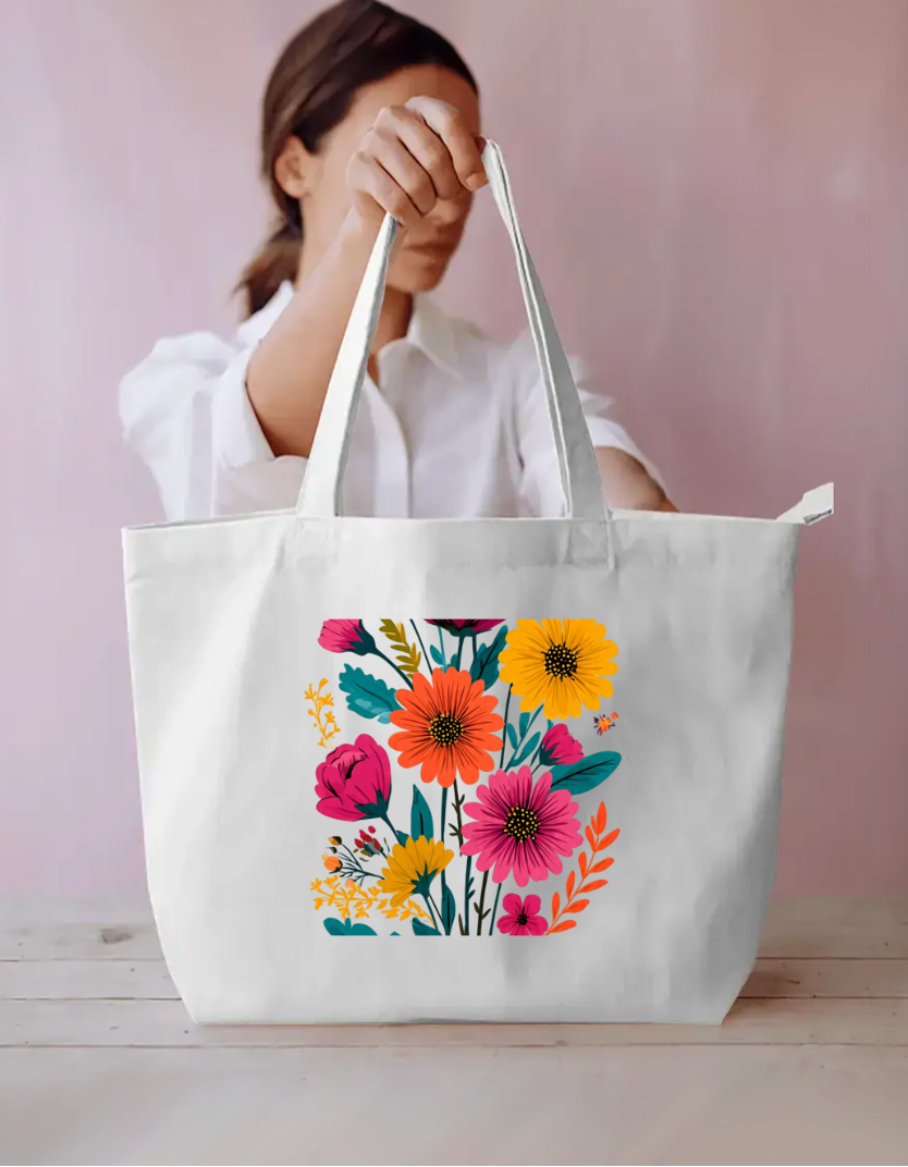 Flora Tote Bag Everyday Large Tote Bag by @rd_digital_store
