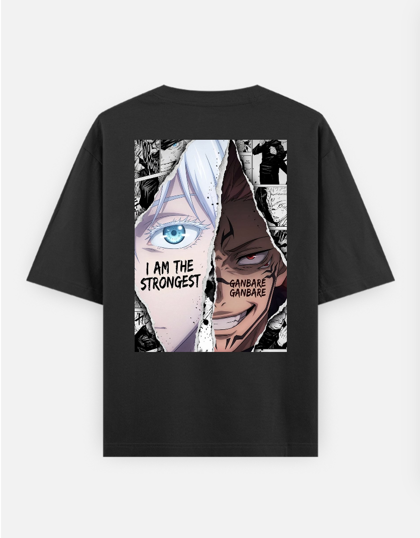 Sukuna, gojo T-shirt Oversized T-shirt (Back print) by @_tamang_vibes_