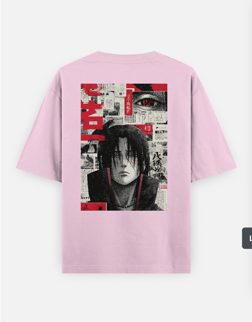 Naruto T-shirt , Itachi T-shirt , Anime T-shirt Oversized T-shirt (Back print) by @_tamang_vibes_