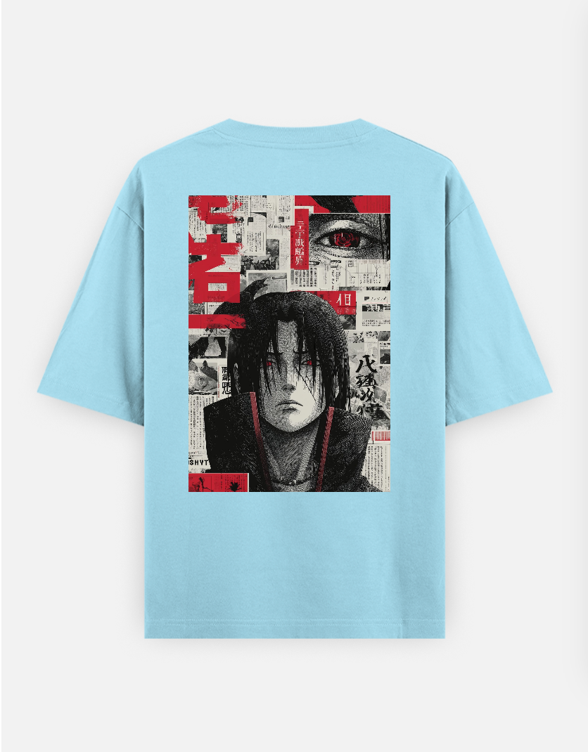 Naruto T-shirt , Itachi T-shirt , Anime T-shirt Oversized T-shirt (Back print) by @_tamang_vibes_