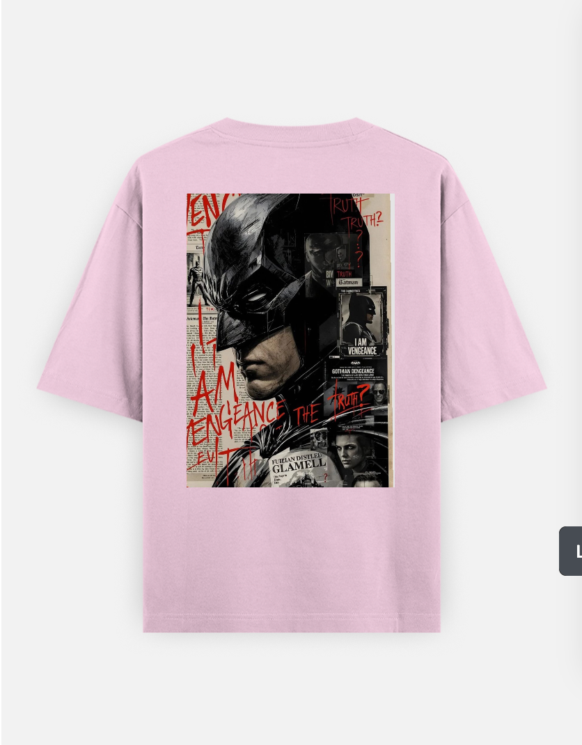 Batman T-shirt , superhero T-shirt, Graphic T-shirt Oversized T-shirt (Back print) by @_tamang_vibes_