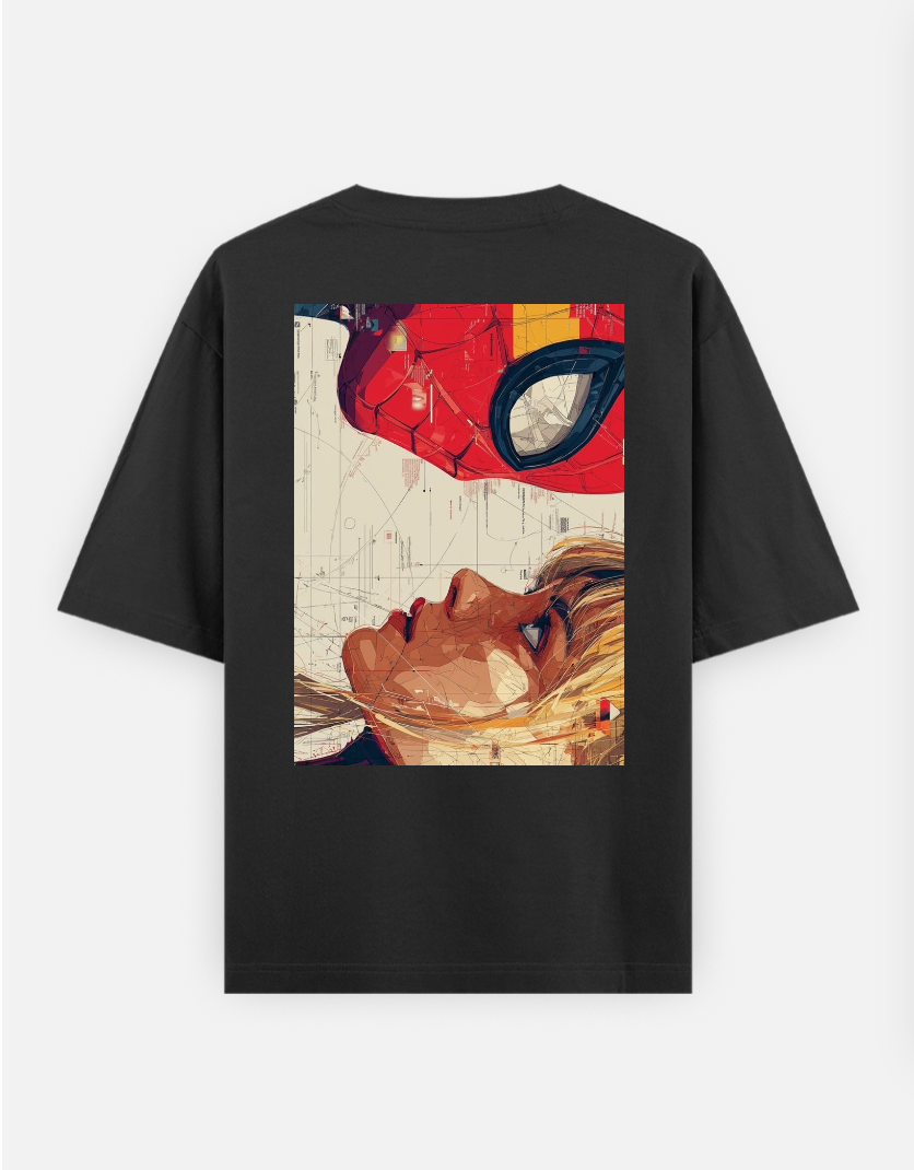 Spider man, Marvel T-shirt Oversized T-shirt (Back print) by @_tamang_vibes_