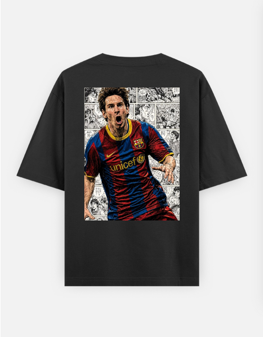 Messi T-shirt , football fans Oversized T-shirt (Back print) by @_tamang_vibes_