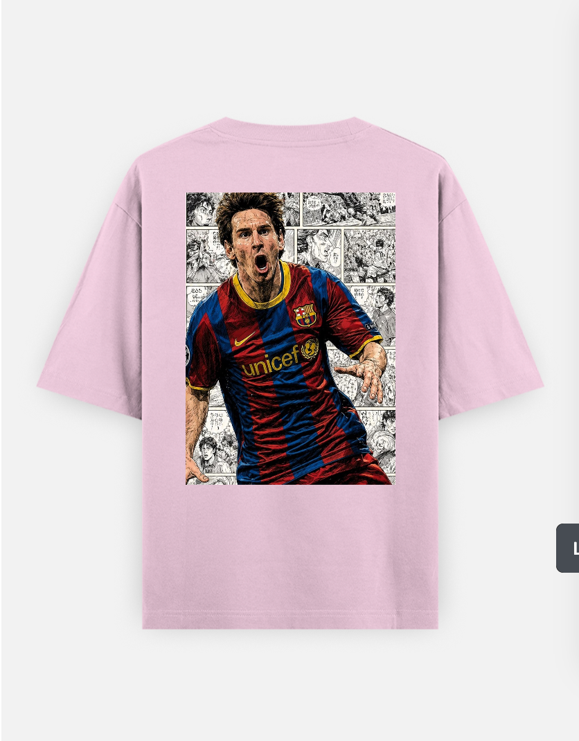 Messi T-shirt , football fans Oversized T-shirt (Back print) by @_tamang_vibes_