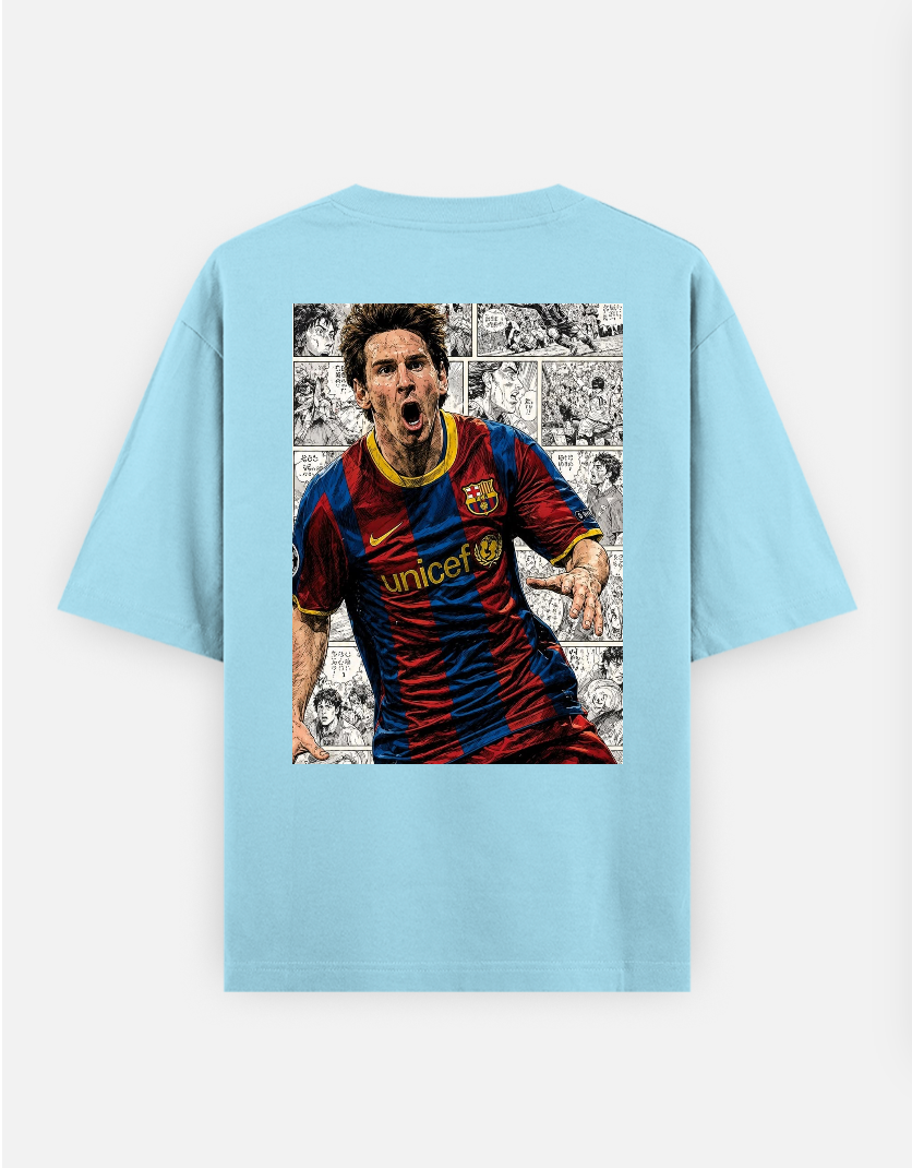 Messi T-shirt , football fans Oversized T-shirt (Back print) by @_tamang_vibes_