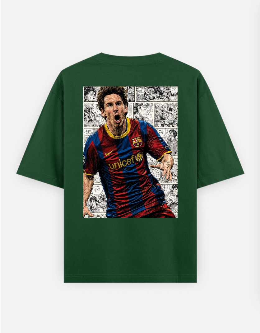 Messi T-shirt , football fans Oversized T-shirt (Back print) by @_tamang_vibes_