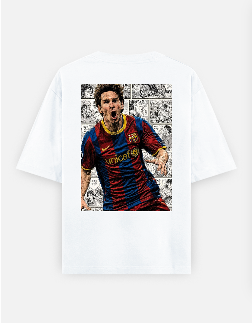Messi T-shirt , football fans Oversized T-shirt (Back print) by @_tamang_vibes_